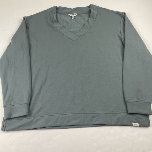 Orvis V-Neck Sweater Women’s XL Modal Blend Soft Stretch Blue - Picture 1 of 8